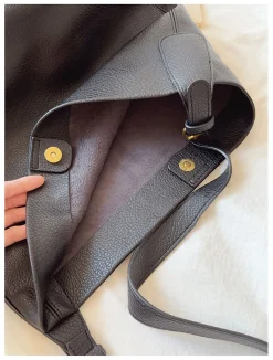 Elena Handbags Soft Leather Tote Bucket Work Bag
