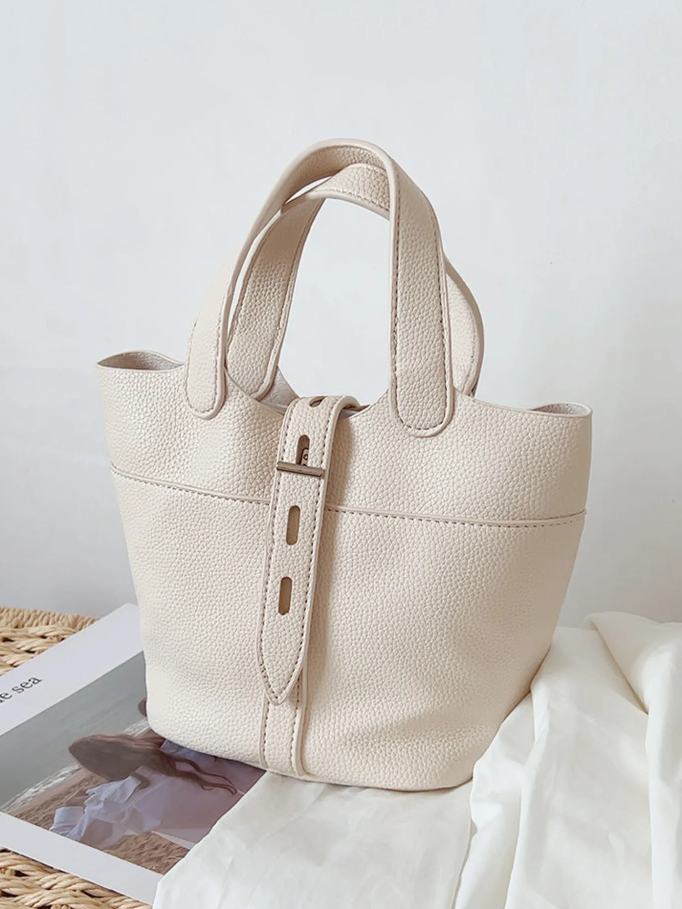 Elena Handbags Soft Leather Bucket Shoulder Bag