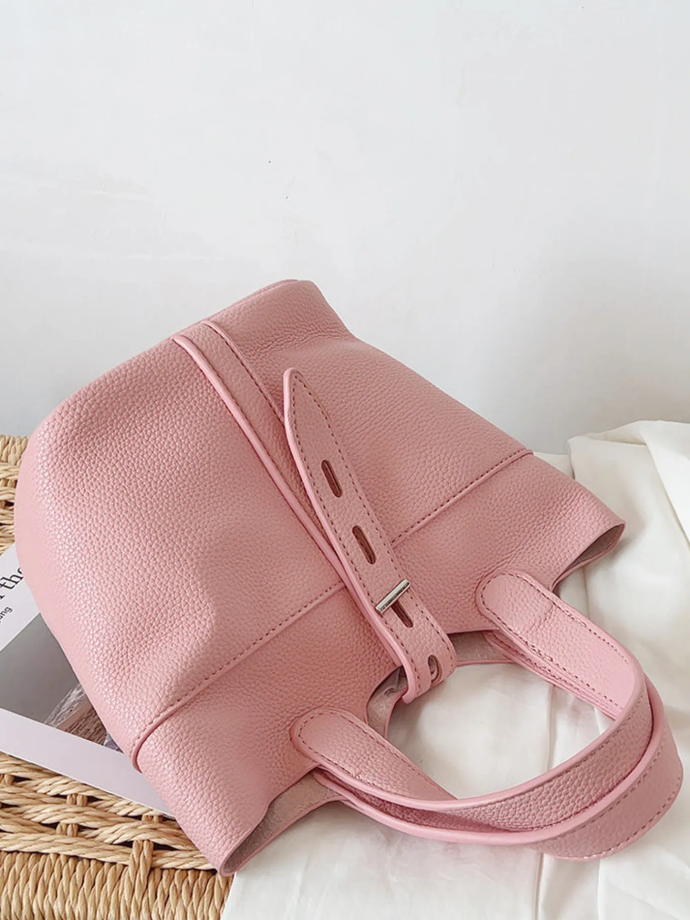 Elena Handbags Soft Leather Bucket Shoulder Bag