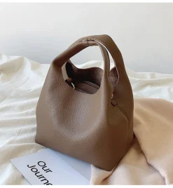Elena Handbags Soft Leather Bucket Shoulder Bag