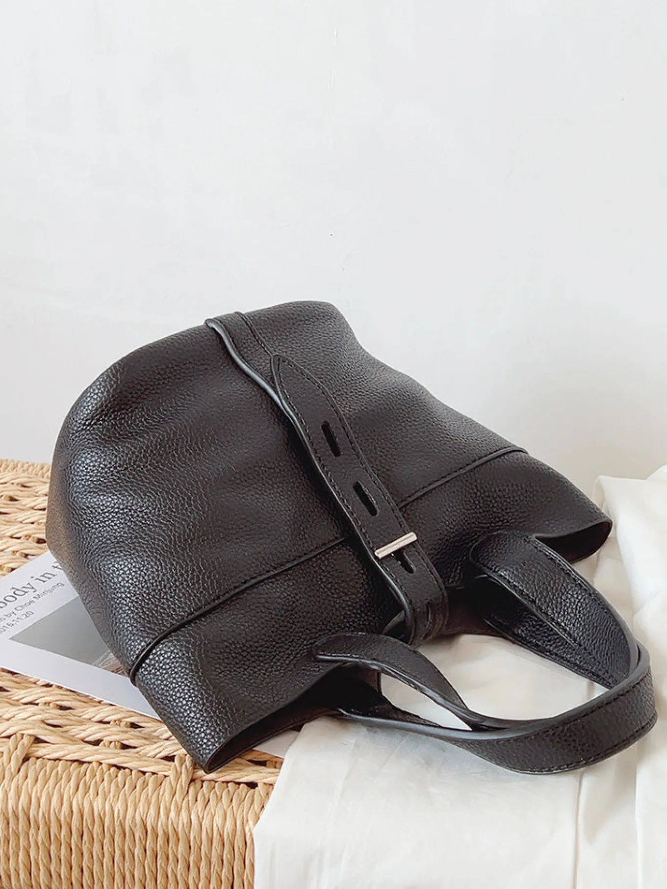 Elena Handbags Soft Leather Bucket Shoulder Bag