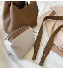 Elena Handbags Soft Leather Bucket Shoulder Bag