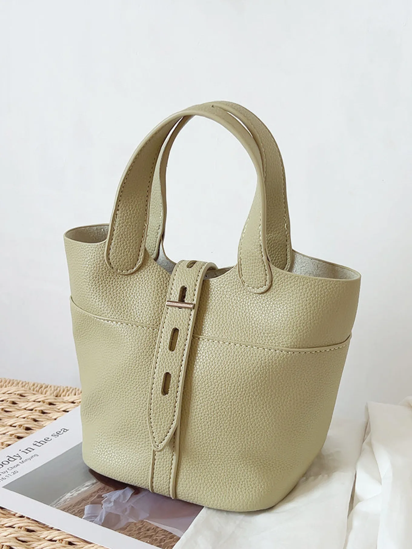 Elena Handbags Soft Leather Bucket Shoulder Bag