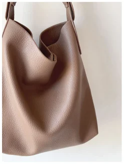 Elena Handbags Soft Leather Tote Bucket Work Bag