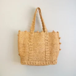 Elena Handbags Soft Raffia Woven Summer Straw Shoulder Bag