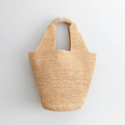 Elena Handbags Soft Raffia Woven Summer Straw Bucket Bag