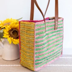 Elena Handbags Soft Raffia Summer Beach Straw Shoulder Bag