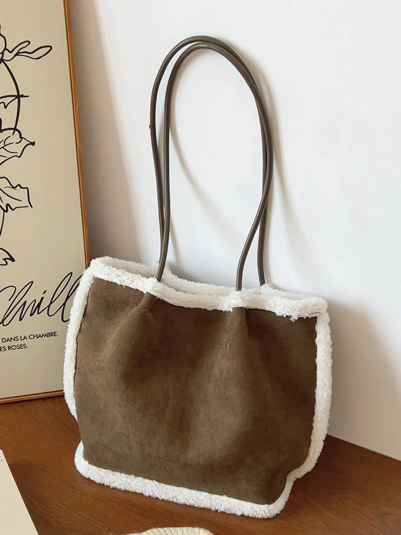 Elena Handbags Soft Suede Shoulder Bag