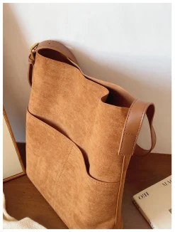 Elena Handbags Soft Suede Shoulder Bag