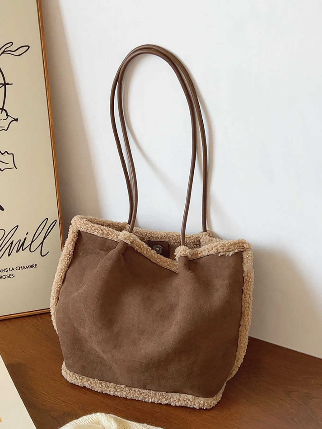 Elena Handbags Soft Suede Shoulder Bag