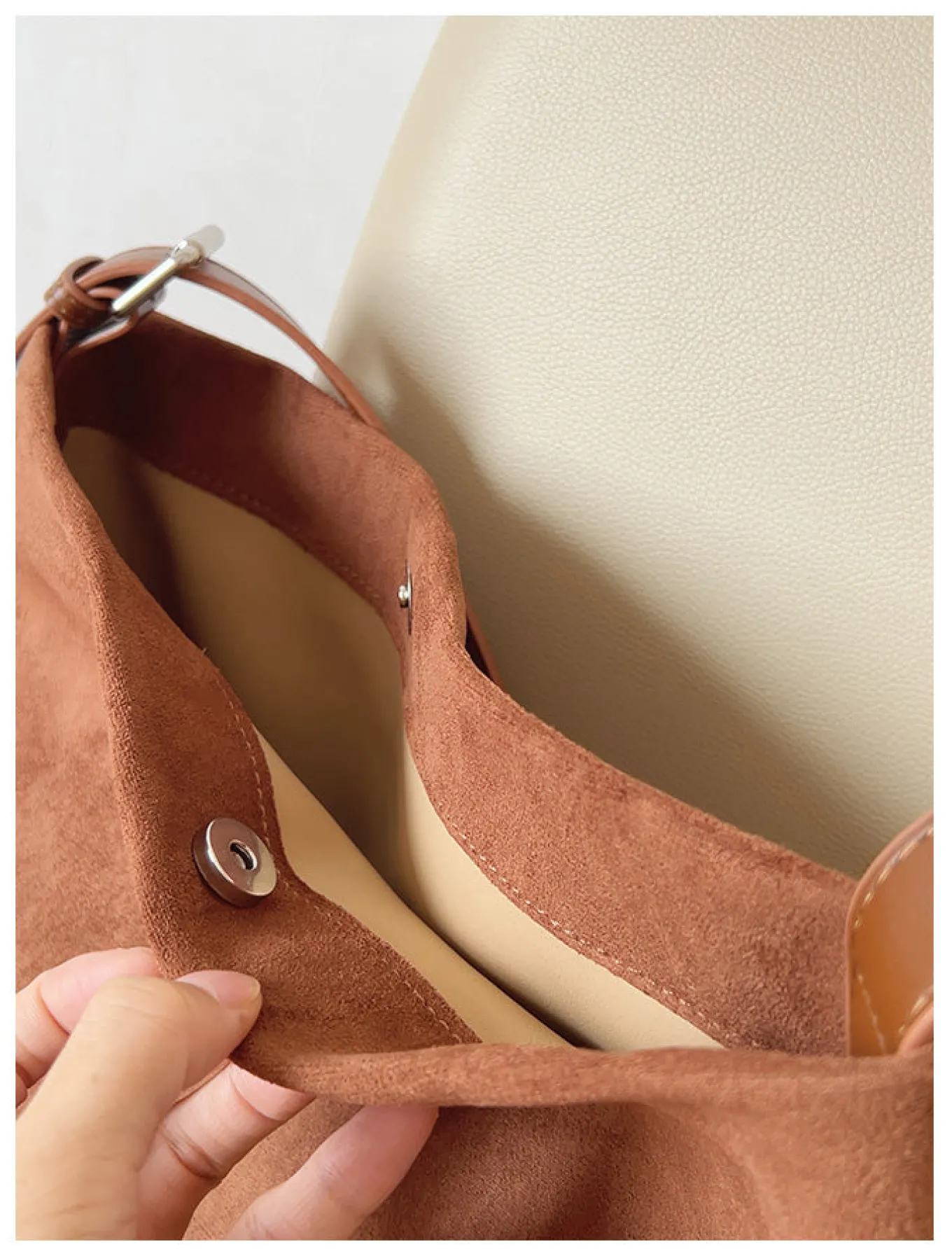 Elena Handbags Soft Suede Shoulder Bag