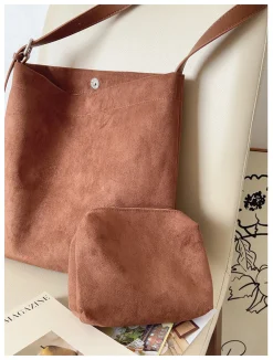 Elena Handbags Soft Suede Shoulder Bag