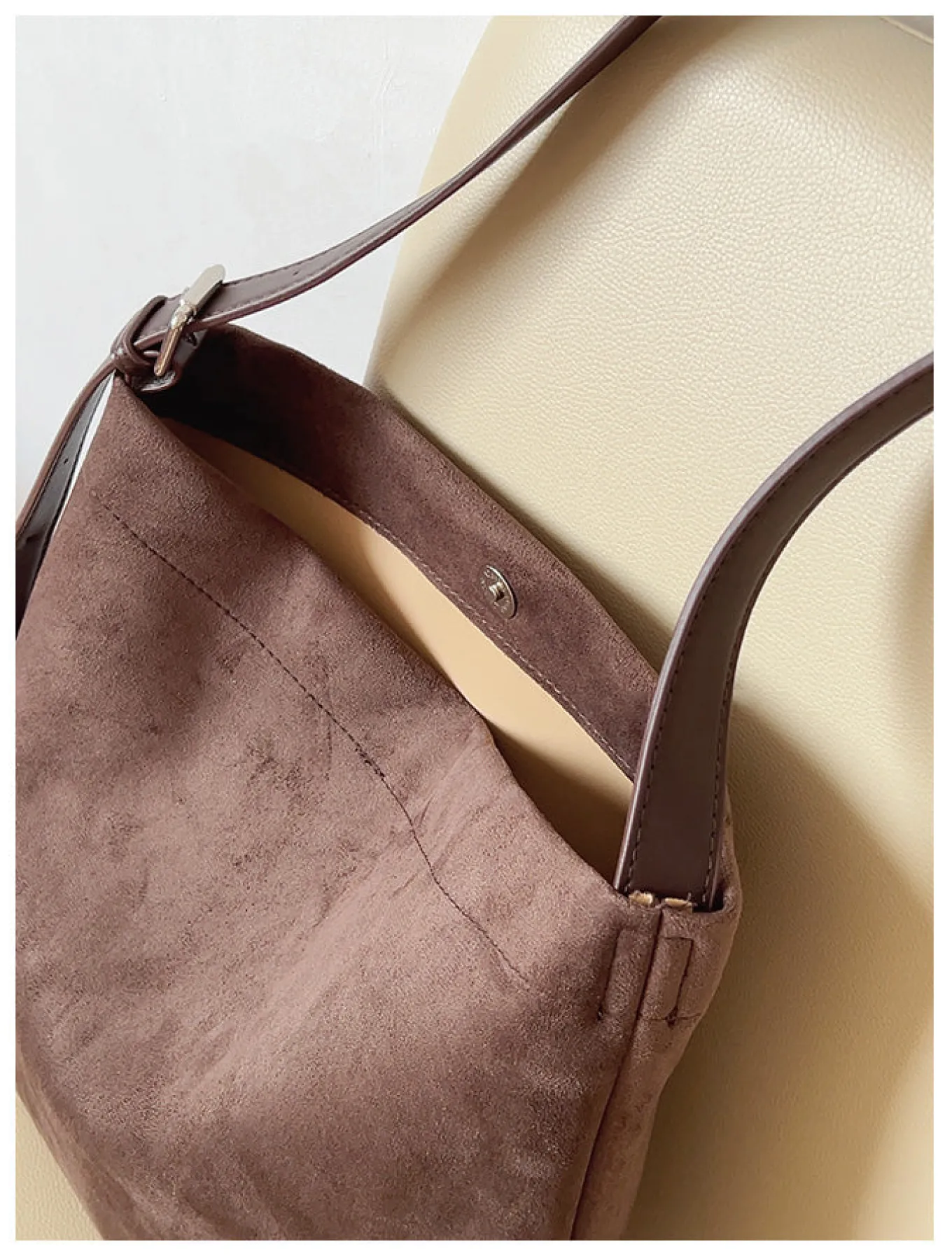 Elena Handbags Soft Suede Shoulder Bag