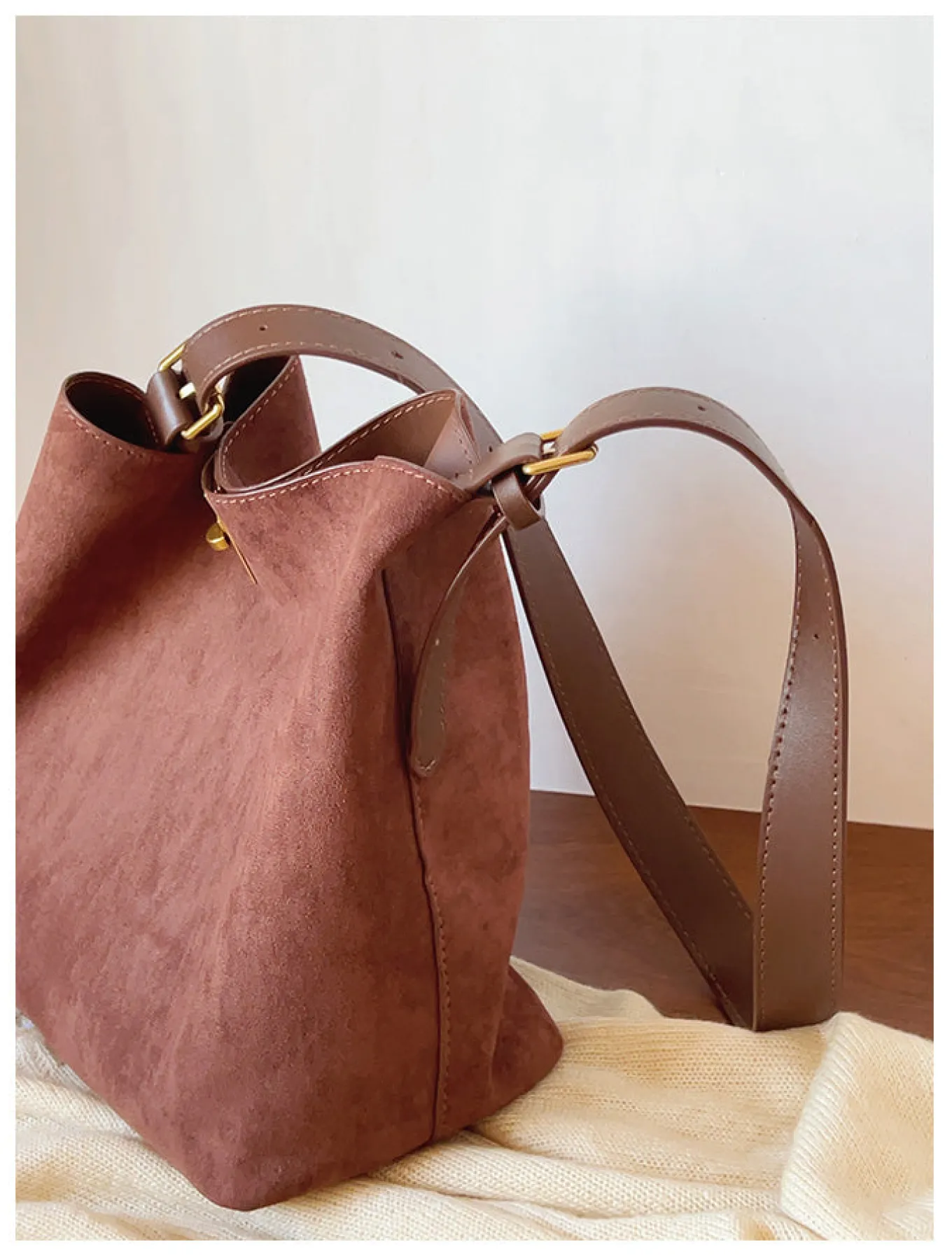 Elena Handbags Soft Suede Shoulder Bag