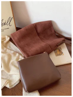 Elena Handbags Soft Suede Shoulder Bag