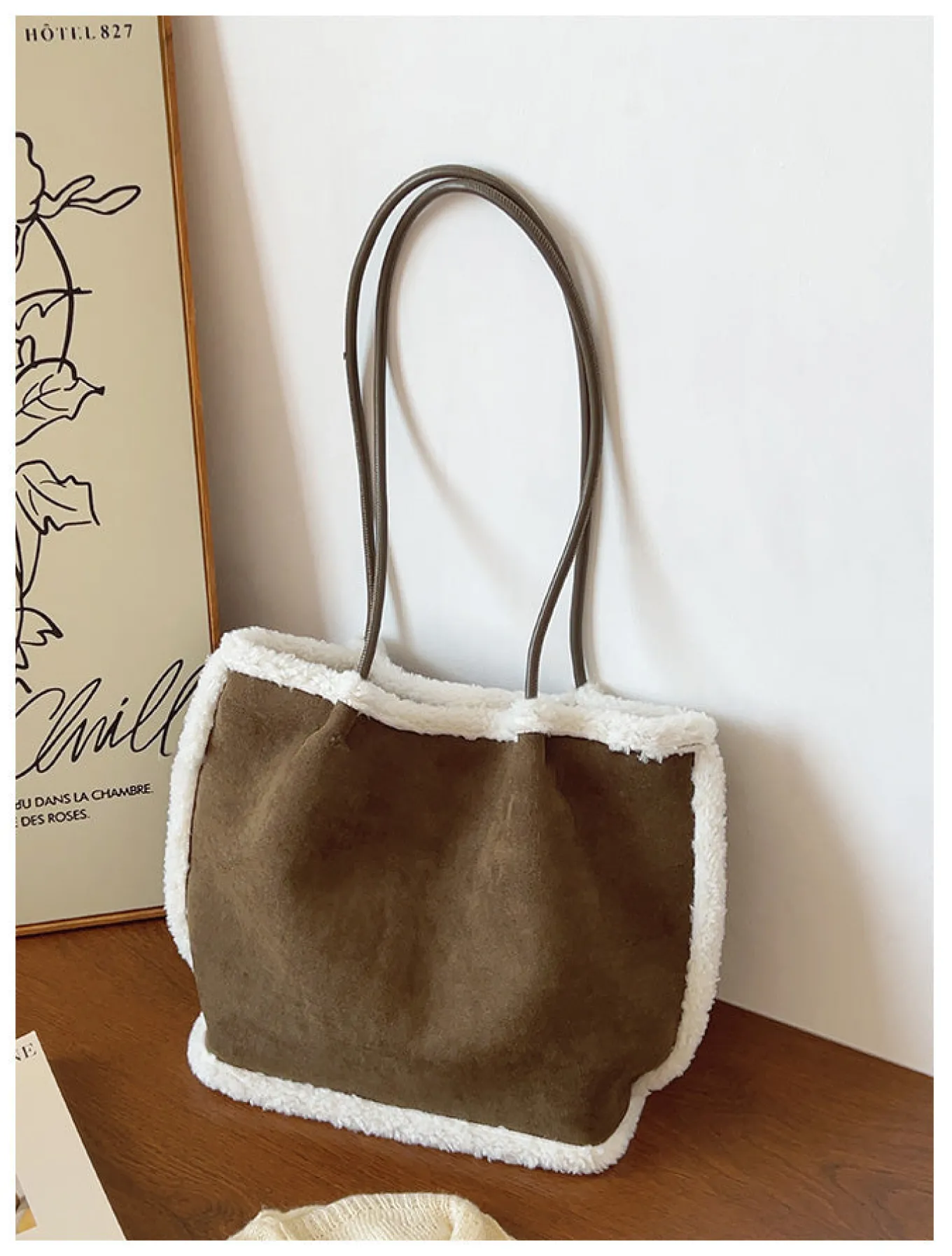 Elena Handbags Soft Suede Shoulder Bag