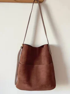 Elena Handbags Soft Suede Shoulder Bag