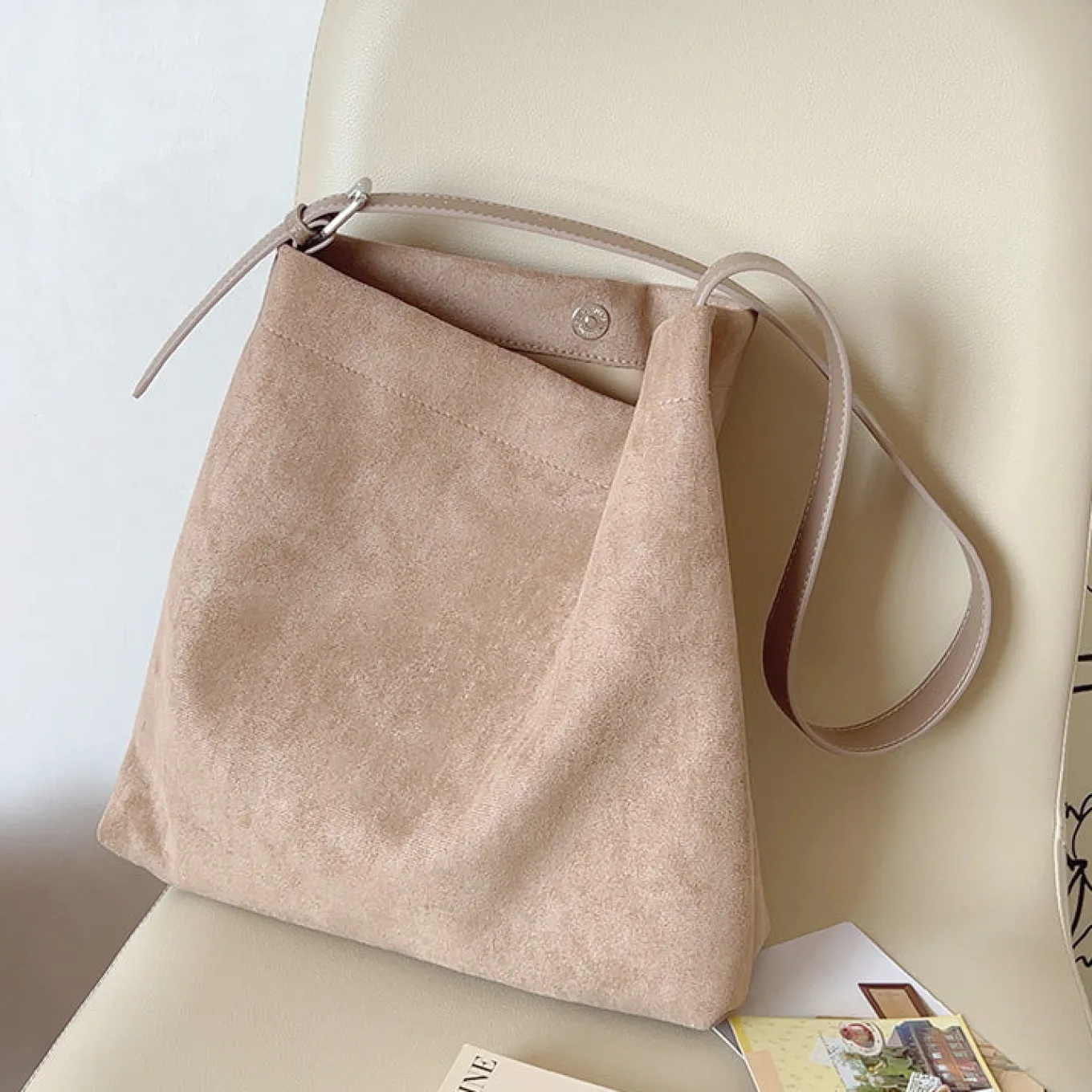 Elena Handbags Soft Suede Shoulder Bag