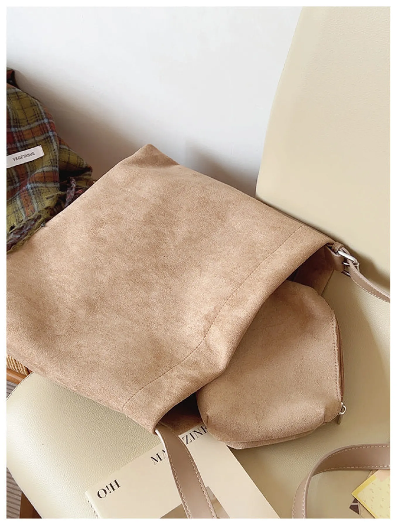 Elena Handbags Soft Suede Shoulder Bag