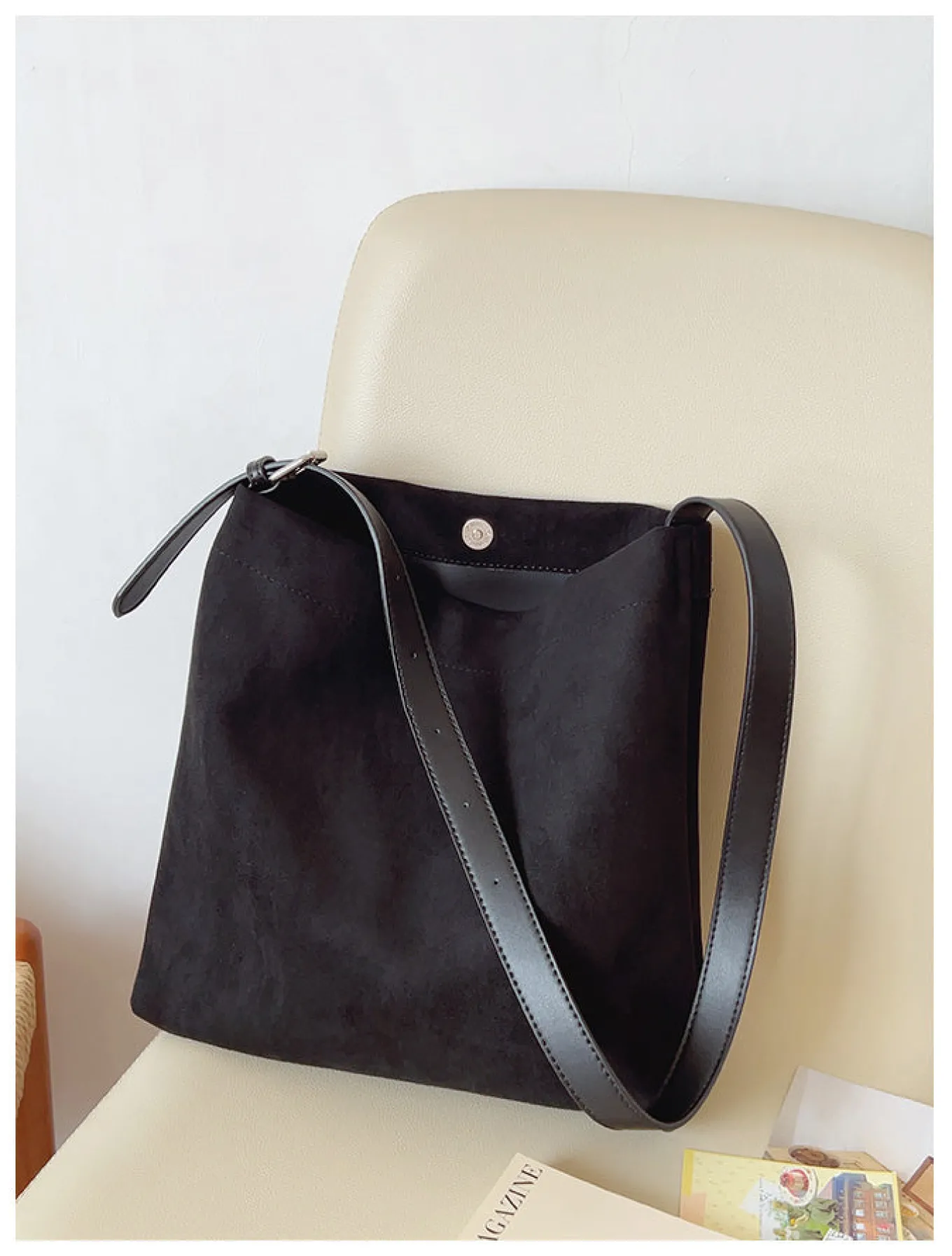 Elena Handbags Soft Suede Shoulder Bag