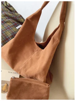 Elena Handbags Soft Suede Shoulder Bag
