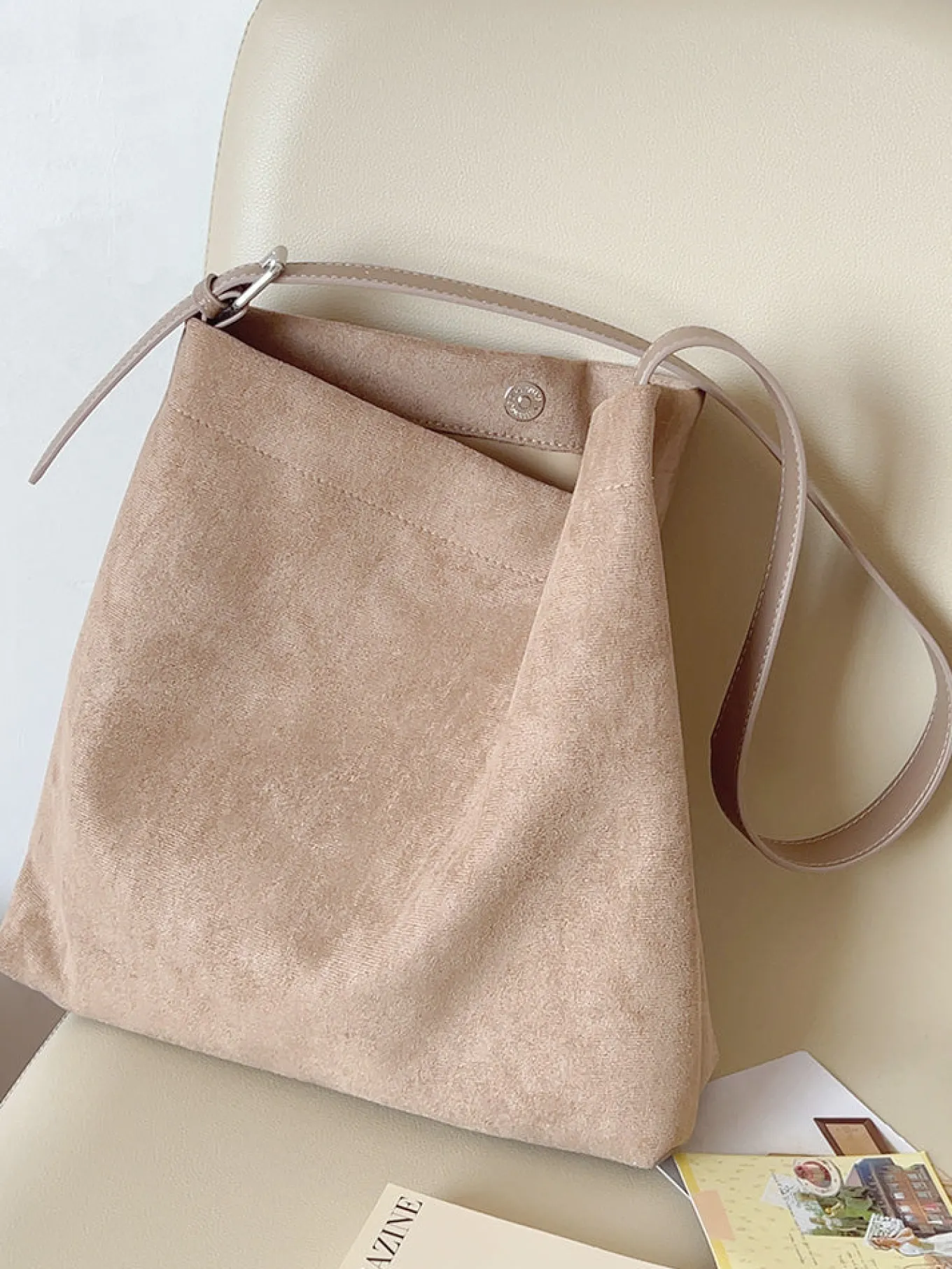 Elena Handbags Soft Suede Shoulder Bag