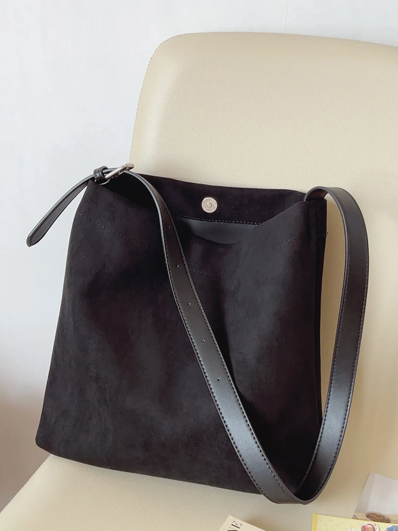 Elena Handbags Soft Suede Shoulder Bag