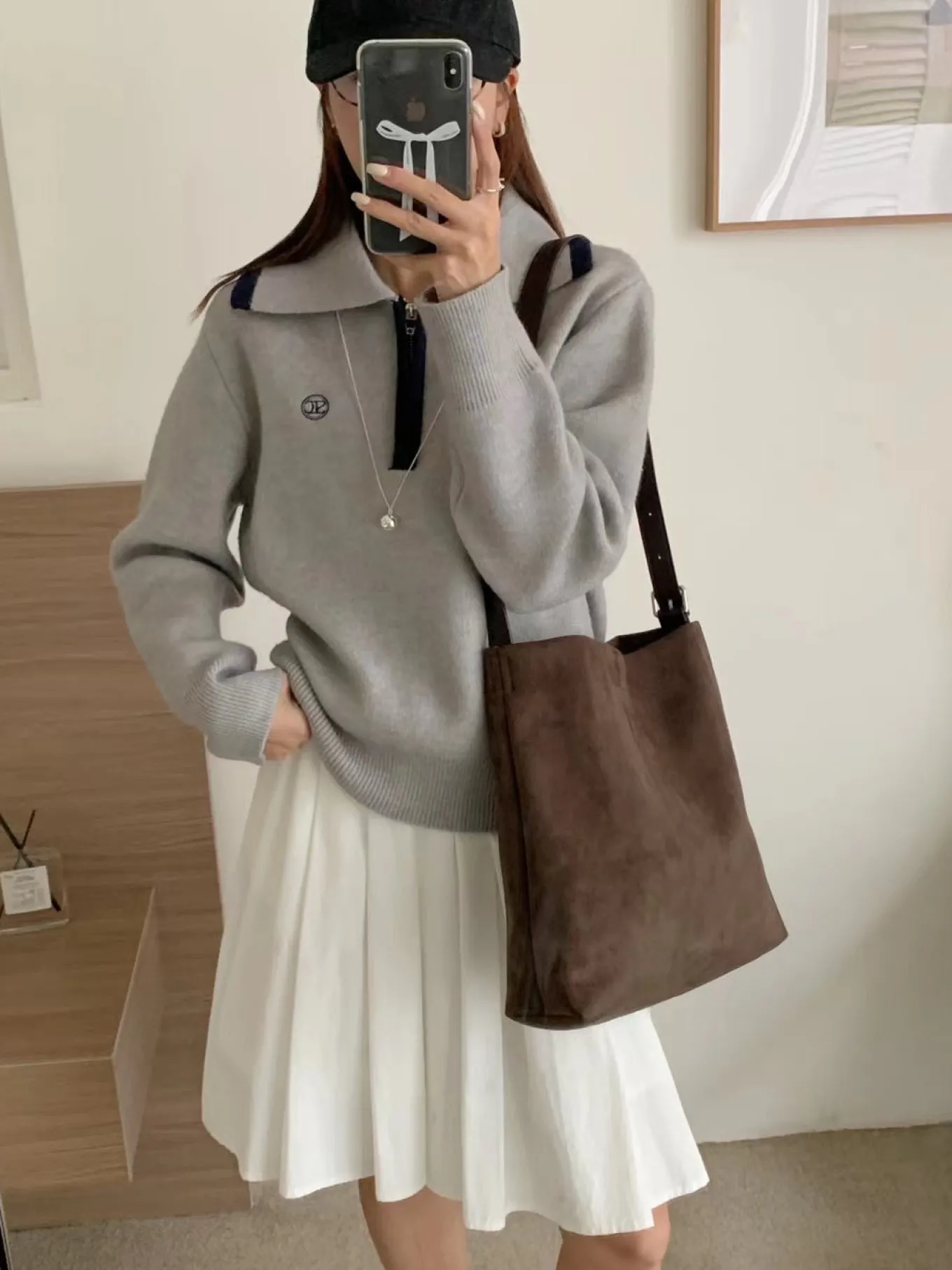 Elena Handbags Soft Suede Shoulder Bag
