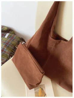 Elena Handbags Soft Suede Shoulder Bag