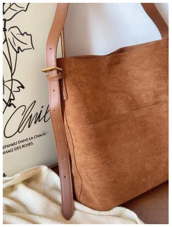 Elena Handbags Soft Suede Shoulder Bag