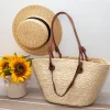 Elena Handbags Straw Basket Summer Beach Tote