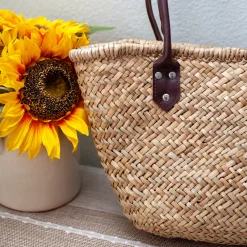 Elena Handbags Straw Basket Beach Tote