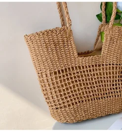 Elena Handbags Straw Basket Summer Tote Bag