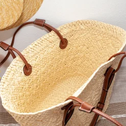 Elena Handbags Straw Basket Summer Beach Tote