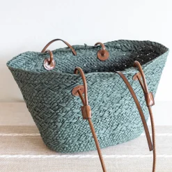 Elena Handbags Straw Basket Summer Beach Tote