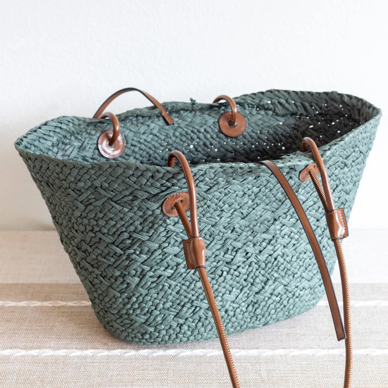 Elena Handbags Straw Basket Summer Beach Tote