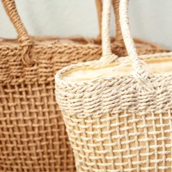 Elena Handbags Straw Basket Beach Tote Bag