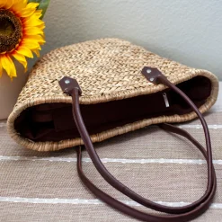 Elena Handbags Straw Basket Beach Tote