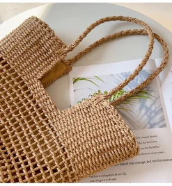 Elena Handbags Straw Basket Summer Tote Bag