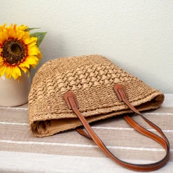 Elena Handbags Straw Basket Tote Bag