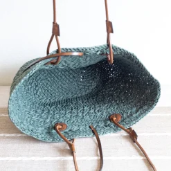 Elena Handbags Straw Basket Summer Beach Tote