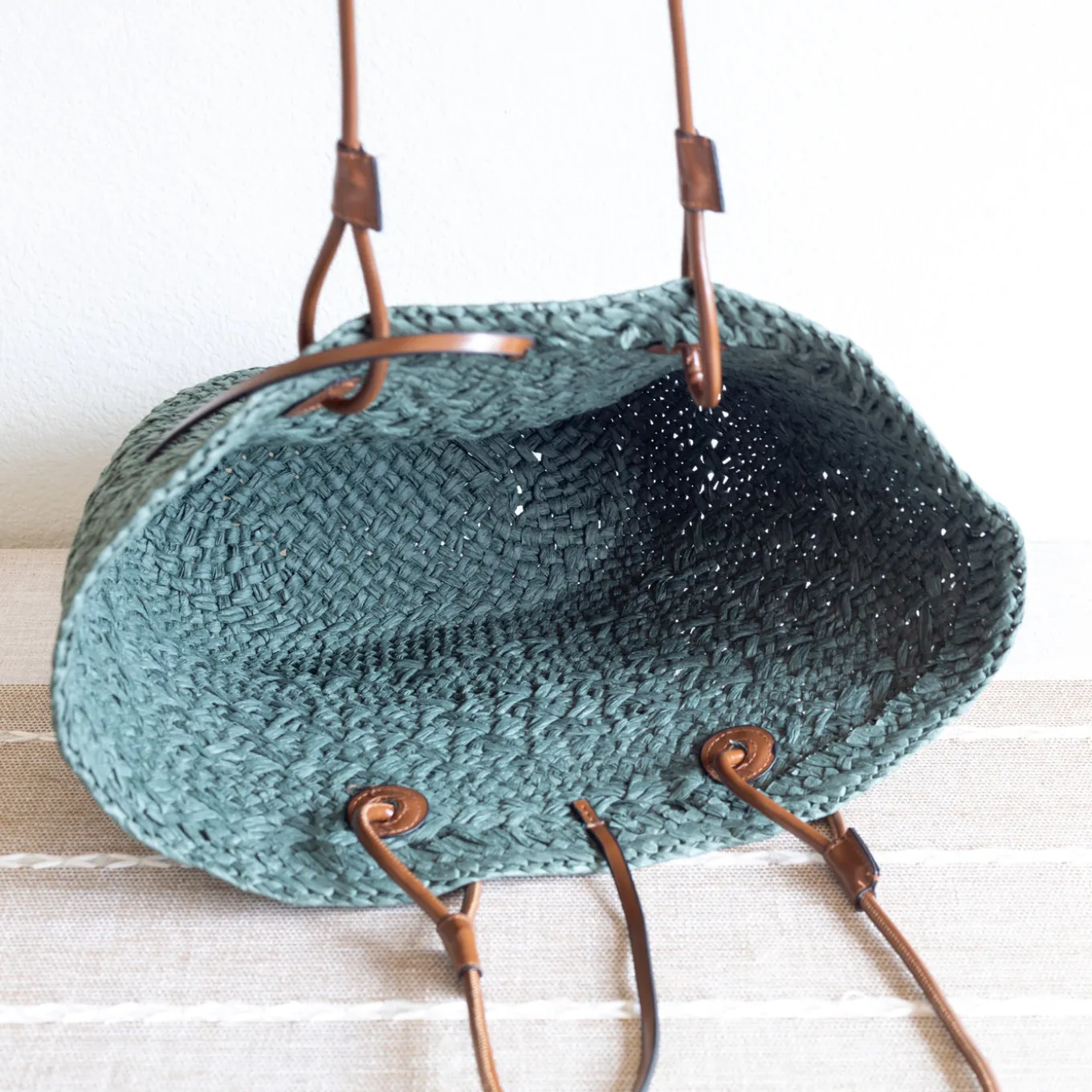 Elena Handbags Straw Basket Summer Beach Tote