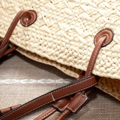 Elena Handbags Straw Basket Summer Beach Tote