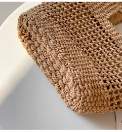 Elena Handbags Straw Basket Summer Tote Bag