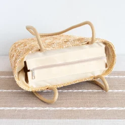 Elena Handbags Straw Basket Summer Tote