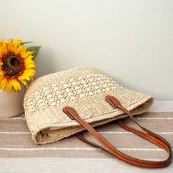 Elena Handbags Straw Basket Tote Bag