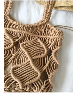 Elena Handbags Straw Bottom Cotton Handbag