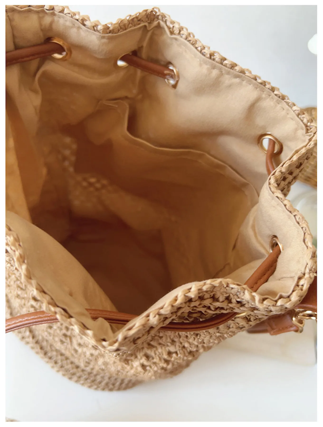 Elena Handbags Straw Bucket Shoulder Bag Summer Fashion
