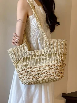 Elena Handbags Straw Fashion Summer Shoulder Bag