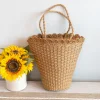 Elena Handbags Straw Flower Basket Summer Tote Bag